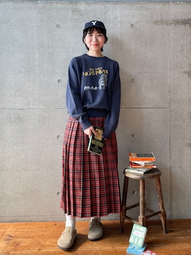 「PAR ICI」｜「アイテム（スウェット）」を使った、PAR ICIさん（レディース・154cm）の秋コーディネート