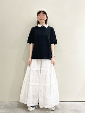 「PAR ICI」｜「アイテム（帽子）」を使った、PAR ICIさん（レディース・154cm）の春コーディネート