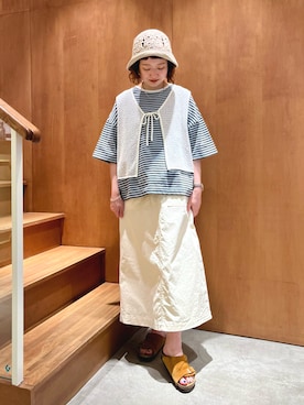 「PAR ICI（パーリッシィ）のアイテム（ベスト）」を使った、PAR ICIさん（レディース・150cm）の夏コーディネート