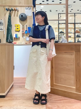 「PAR ICI（パーリッシィ）のアイテム（ベスト）」を使った、PAR ICIさん（レディース・156cm）の夏コーディネート