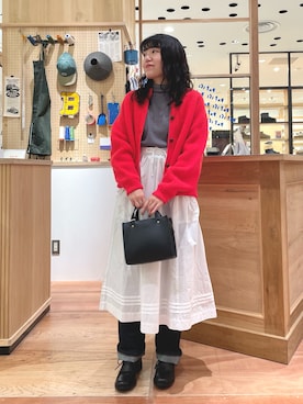 「PAR ICI（パーリッシィ）のアイテム（バッグ）」を使った、PAR ICIさん（レディース・156cm）の秋コーディネート