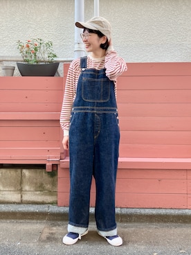 「アイテム（サロペット/オーバーオール）」を使った、PAR ICIさん（レディース・160cm）の秋コーディネート