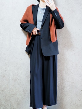 「アイテム（テーラードジャケット）」を使った、Riiさん（レディース・165cm）の秋コーディネート