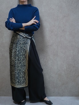 「DouDou（ドゥドゥ）のアイテム（パンツ）」を使った、Riiさん（レディース・165cm）の春コーディネート