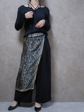 「DouDou（ドゥドゥ）のアイテム（パンツ）」を使った、Riiさん（レディース・165cm）の春コーディネート