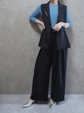 「タックワイドパンツ」｜Rii.c さん（レディース・165cm）の秋コーディネート