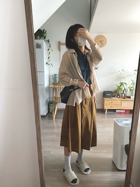 「通勤穿搭」｜「アイテム（バッグ）」を使った、ちはやさん（レディース・166cm）の夏コーディネート