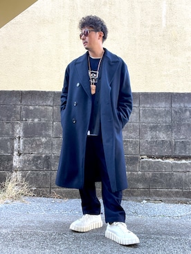 「Polo Ralph Lauren」｜「アイテム（チェスターコート）」を使った、Munehiro.Tさん（メンズ・170cm）の冬コーディネート