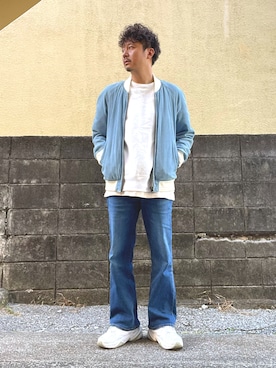 「Ron Herman（ロン ハーマン）のアイテム（ジャケット/アウター）」を使った、Munehiro.Tさん（メンズ・170cm）の秋コーディネート