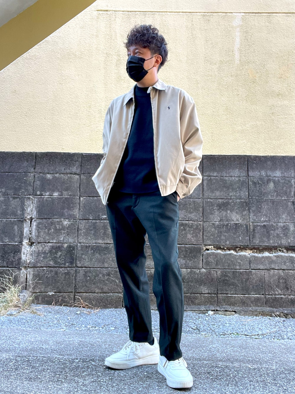 「Polo Ralph Lauren、スイングトップ、グリーン、vintage、古着」｜「POLO RALPH LAURENのアイテム（ブルゾン、ベージュ系）」を使った、Munehiro.Tさん（メンズ・170cm）の冬コーディネートの1枚目の写真