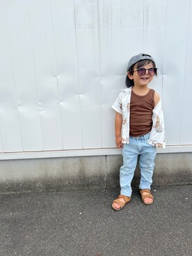 「アイテム（キャップ）」を使った、りゅーくんさん（キッズ・90cm）の夏コーディネート