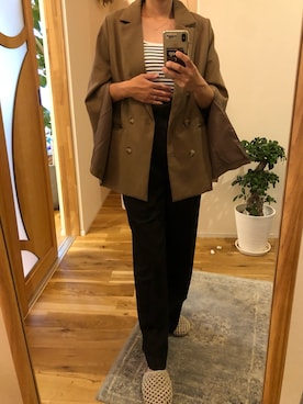 「Louere（ルエレ）のアイテム（ジャケット/アウター）」を使った、yuさん（レディース・155cm）の秋コーディネート