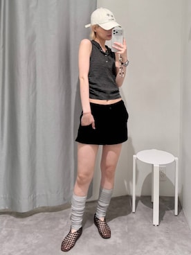 「COIRIS（コイリス）の【UNISEX】COIRIS／サンビーチキャップ（キャップ、ホワイト系）」を使った、ɐʞnɹɐɥさん（レディース・165cm）の秋コーディネート