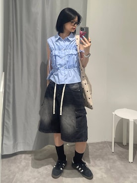 「アイテム（ソックス/靴下）」を使った、ɐʞnɹɐɥさん（レディース・165cm・20代）の夏コーディネート
