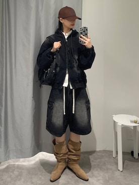 「ハーフパンツ」｜ɐʞnɹɐɥさん（レディース・165cm・20代）の秋コーディネート