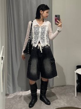 「アイテム（ブーツ）」を使った、ɐʞnɹɐɥさん（レディース・165cm・20代）の夏コーディネート