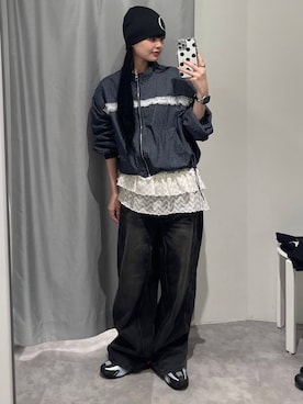 「アイテム（ブルゾン）」を使った、ɐʞnɹɐɥさん（レディース・165cm）の秋コーディネート