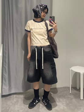 「アイテム（ソックス/靴下）」を使った、ɐʞnɹɐɥさん（レディース・165cm・20代）の夏コーディネート