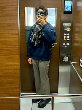 「Acne Studios（アクネストゥディオズ）のアイテム（スウェット）」を使った、もんぎ たっくとさん（メンズ・177cm）の秋コーディネート