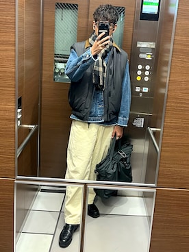 「アイテム（カバーオール）」を使った、もんぎ たっくとさん（メンズ・177cm）の冬コーディネート