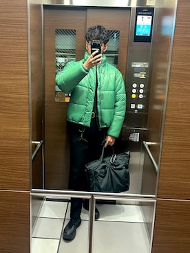 「アイテム（ダウンジャケット/コート）」を使った、もんぎ たっくとさん（メンズ・177cm・30代）の冬コーディネート