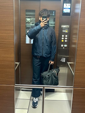 「THE NORTH FACE（ザノースフェイス）の＜THE NORTH FACE＞ スノーバード トリクライメイト ジャケット（ナイロンジャケット、ブルー系）」を使った、もんぎ たっくとさん（メンズ・177cm）の春コーディネート