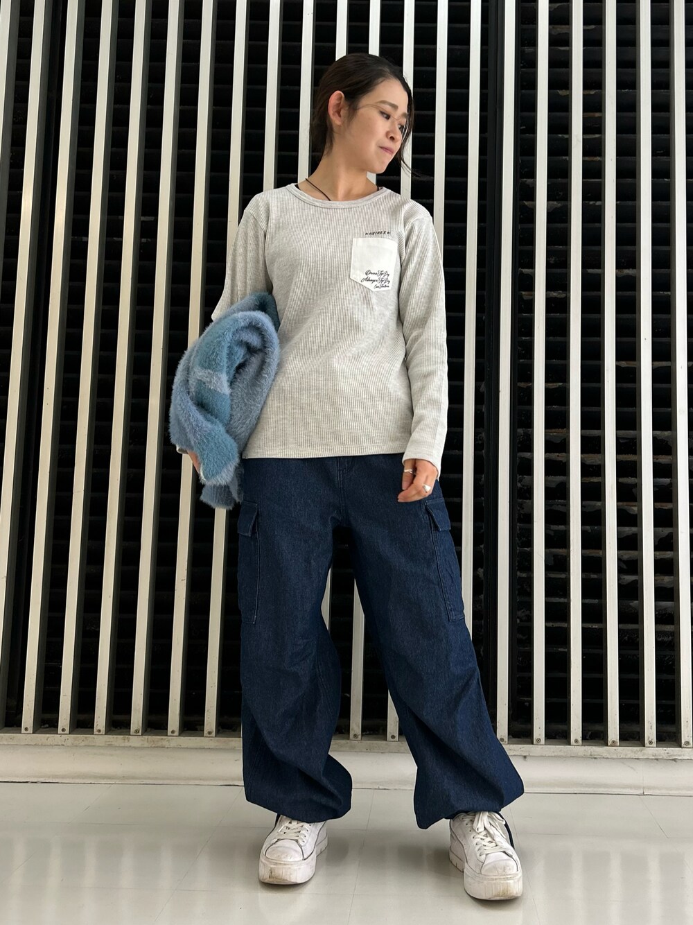 tシャツ LS COLOR STITCH EMB WAFFLE T-SHIRT/カラーステッチ刺繍ワッフルTシャツ レディース 1733724211_500.jpg