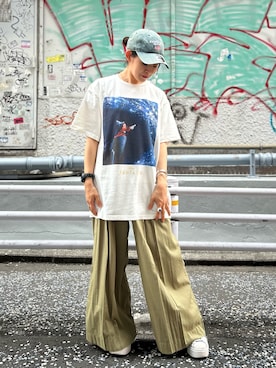 「アイテム（キャップ、その他）」を使った、Yasさん（レディース・156cm）の夏コーディネート