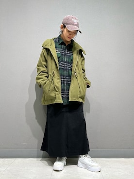 「アイテム（ミリタリージャケット）」を使った、Yasさん（レディース・156cm）の秋コーディネート