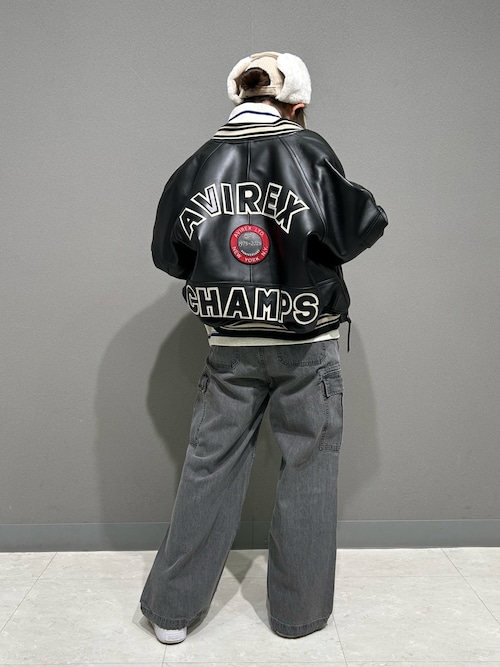 50s SatinStadiumJacket スタジャン バーシティジャケット AVIREX スタジャン 「50th Anniversary」GRAPHIC VARSITY