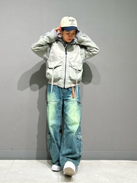 「アイテム（ナイロンジャケット）」を使った、Yasさん（レディース・156cm）の夏コーディネート