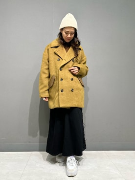 「アイテム（ピーコート）」を使った、Yasさん（レディース・156cm）の秋コーディネート