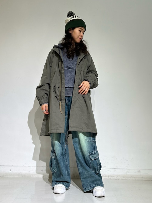 未使用タグ付き AVIREX ミリタリージャケット ロング丈 AVIREX（アヴィレックス） ミリタリージャケット モッズコート 「WOMAN