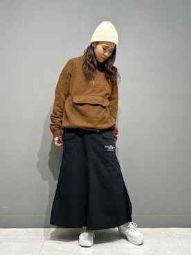 「アイテム（ニットキャップ/ビーニー）」を使った、Yasさん（レディース・156cm）の秋コーディネート