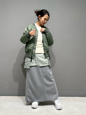 「アイテム（MA-1）」を使った、Yasさん（レディース・156cm）の秋コーディネート