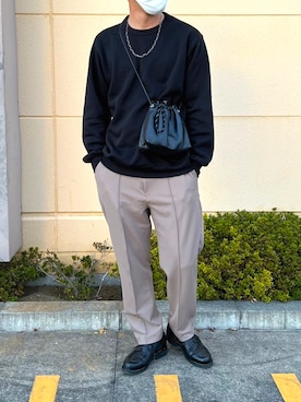 「パラブーツ」｜「アイテム（スウェット）」を使った、KAZUKI YAMADAさん（メンズ・178cm）の秋コーディネート