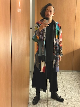 「BLACK Scandal Yohji Yamamoto（ブラックスキャンダルヨウジヤマモト）のアイテム」を使った、ぽんさん（メンズ・175cm）の夏コーディネート