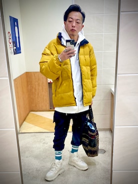 「Dr. Martens（ドクターマーチン）のアイテム（レッグウェア）」を使った、ぽんさん（メンズ・175cm）の冬コーディネート