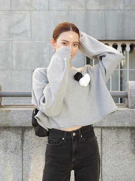 「グレーニット」｜Aya ☽ 153cmさん（レディース・153cm）の春コーディネート