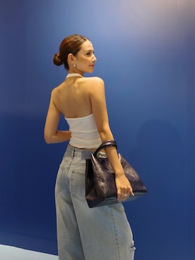 「blue palangのアイテム（Tank tops、ホワイト系）」を使った、Aya ☽ 153cmさん（レディース・153cm）の夏コーディネート