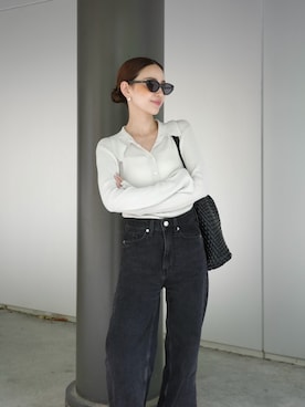 「H&M（エイチ・アンド・エム）のアイテム（パンツ）」を使った、Aya ☽ 153cmさん（レディース・153cm）の夏コーディネート