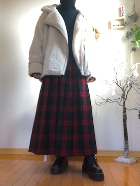 「PUBLUX（パブリュクス）のアイテム（ライダースジャケット）」を使った、こりんさん（レディース・168cm）の冬コーディネート
