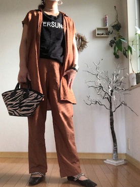 「OUTERSUNSET（アウターサンセット）のアイテム」を使った、こりんさん（レディース・168cm）の夏コーディネート
