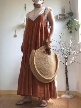 「TRIANGLE PALETTE（トライアングルパレット）のアイテム（ワンピース/ドレス）」を使った、こりんさん（レディース・168cm）の夏コーディネート