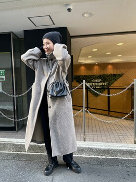 「mystic（ミスティック）のアイテム（ステンカラーコート）」を使った、イワサキ カオリさん（レディース・167cm）の秋コーディネート