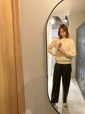 「LIFE's（ライフズ）のアイテム」を使った、momoさん（レディース・170cm）の冬コーディネート