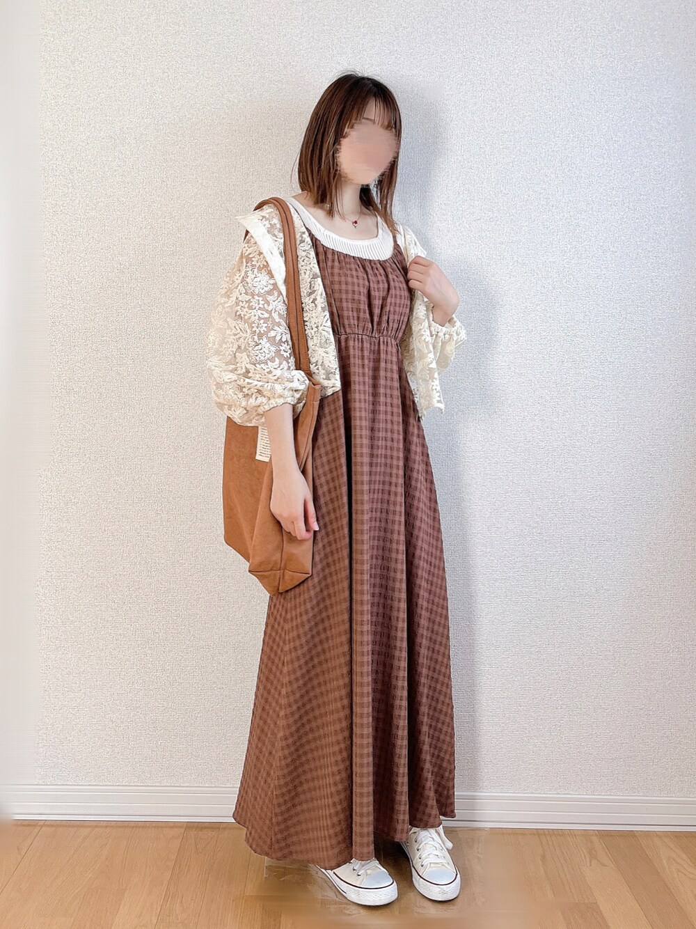 ãã©ãŠã³ç³»ã®ã¯ã³ããŒã¹ããã¯ã€ãç³»ã®ã·ã£ã/ãã©ãŠã¹ããã©ãŠã³ç³»ã®ããŒãããã°ãççšããã¬ãã£ãŒã¹ã®ç§ã³ãŒãã£ããŒãã®1æç®ã®åç