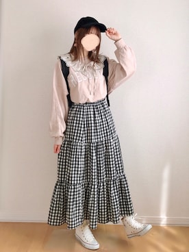 「Samansa Mos2 blue（サマンサモスモスブルー）のアイテム（バックパック/リュック）」を使った、𝚊𝚛𝚒𝚗𝚊ᙏ̤̫͚.* 𖥧⚘さん（レディース・152cm）の春コーディネート