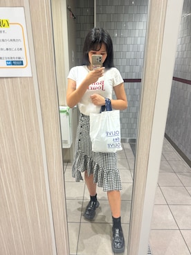 「Tシャツ/カットソー」｜「アイテム（その他）」を使った、aさん（レディース・165cm）の夏コーディネート