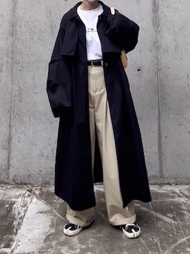 「Acne Studios（アクネストゥディオズ）の＜Acne Studios＞リバースロゴTシャツΨо（Tシャツ/カットソー）」を使った、miki__072さん（レディース・165cm）の冬コーディネート